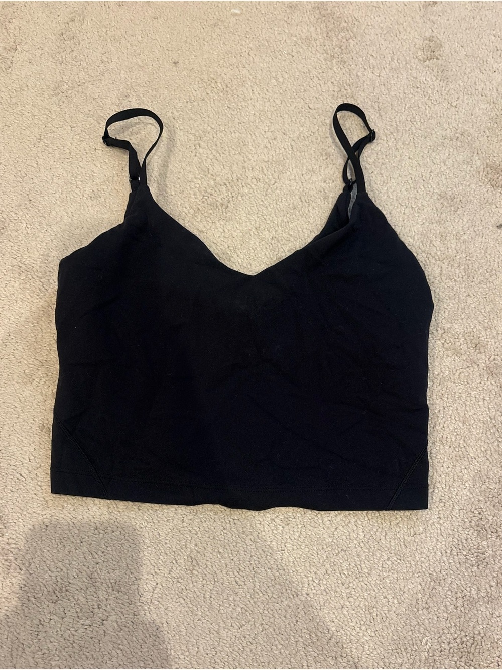 lululemon athletica Black V-Neck Cropped align Tank